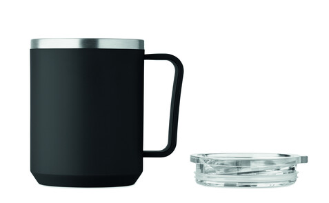 Doppelwandiger Becher 400ml - Schwarz bedrucken, Art.-Nr. MO2900-03