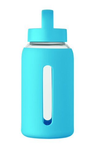 Flasche Borosilikatglas 600ml - Türkis bedrucken, Art.-Nr. MO2912-12 Flasche Borosilikatglas 600ml - Türkis bedrucken, Art.-Nr. MO2912-12