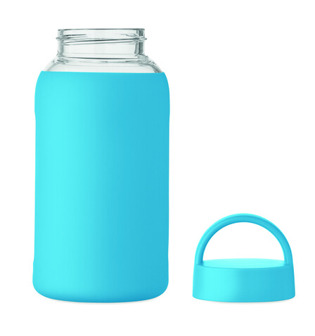 Flasche Borosilikatglas 600ml - Türkis bedrucken, Art.-Nr. MO2912-12 Flasche Borosilikatglas 600ml - Türkis bedrucken, Art.-Nr. MO2912-12