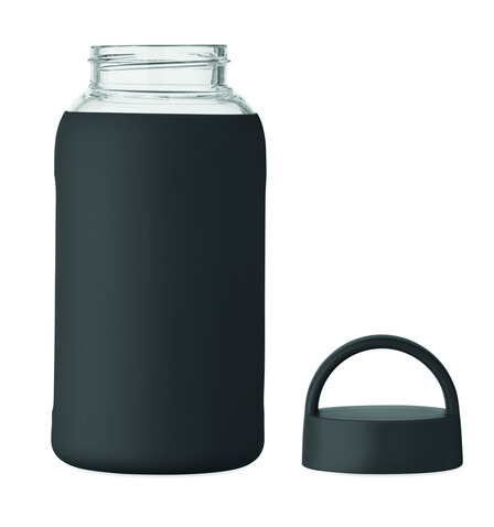 Flasche Borosilikatglas 600ml - Schwarz bedrucken, Art.-Nr. MO2912-03 Flasche Borosilikatglas 600ml - Schwarz bedrucken, Art.-Nr. MO2912-03