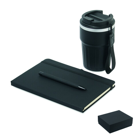 Geschenkset 3-teilig - Schwarz bedrucken, Art.-Nr. MO2930-03 Geschenkset 3-teilig - Schwarz bedrucken, Art.-Nr. MO2930-03