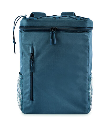 Kühlrucksack 600D RPET - Blau bedrucken, Art.-Nr. MO2971-04
