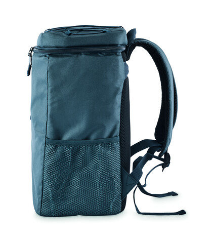Kühlrucksack 600D RPET - Blau bedrucken, Art.-Nr. MO2971-04