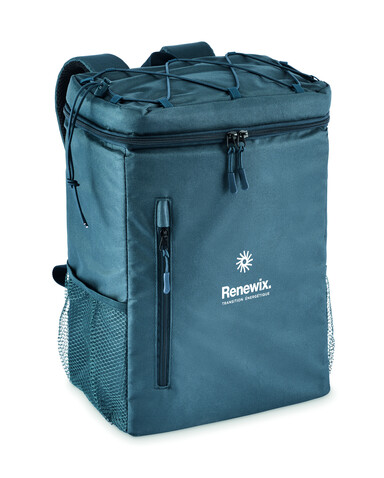 Kühlrucksack 600D RPET - Blau bedrucken, Art.-Nr. MO2971-04