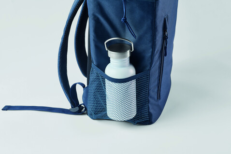 Kühlrucksack 600D RPET - Blau bedrucken, Art.-Nr. MO2971-04