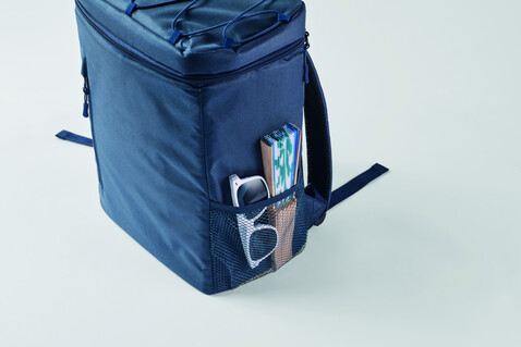Kühlrucksack 600D RPET - Blau bedrucken, Art.-Nr. MO2971-04