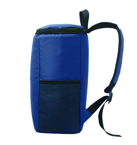 Kühlrucksack 600D RPET - Blau bedrucken, Art.-Nr. MO2972-04
