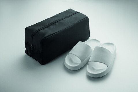 Schuhtasche 600D RPET - Schwarz bedrucken, Art.-Nr. MO2977-03 Schuhtasche 600D RPET - Schwarz bedrucken, Art.-Nr. MO2977-03