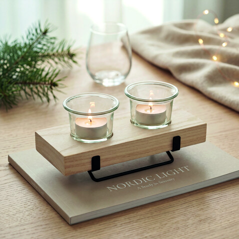 Teelichthalter-Set - Holz bedrucken, Art.-Nr. MO3114-40 Teelichthalter-Set - Holz bedrucken, Art.-Nr. MO3114-40