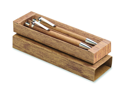 Schreibgeräte-Set Akazienholz - Holz bedrucken, Art.-Nr. MO3173-40