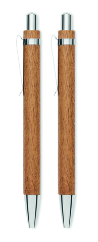 Schreibgeräte-Set Akazienholz - Holz bedrucken, Art.-Nr. MO3173-40