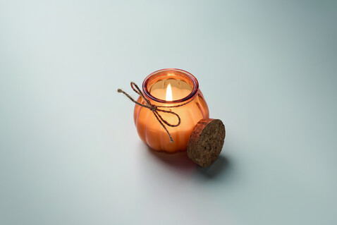 Kerze aus Pflanzenwachs - Orange bedrucken, Art.-Nr. MO3193-10 Kerze aus Pflanzenwachs - Orange bedrucken, Art.-Nr. MO3193-10