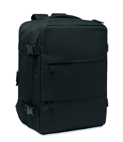 Rucksack in Kabinengröße - Schwarz bedrucken, Art.-Nr. MO3195-03