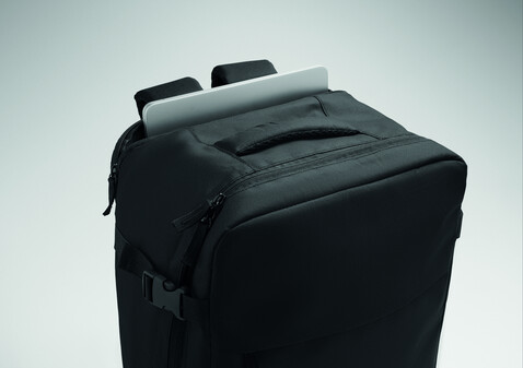 Rucksack in Kabinengröße - Schwarz bedrucken, Art.-Nr. MO3195-03
