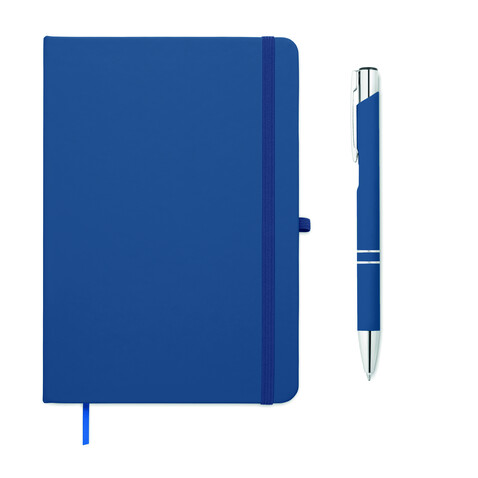 DIN A5 Notizbuch mit Kuli - Blau bedrucken, Art.-Nr. MO3199-04 DIN A5 Notizbuch mit Kuli - Blau bedrucken, Art.-Nr. MO3199-04