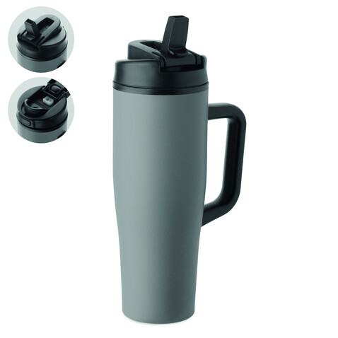 Doppelwandiger Becher 900ml - Grau bedrucken, Art.-Nr. MO3213-07 Doppelwandiger Becher 900ml - Grau bedrucken, Art.-Nr. MO3213-07