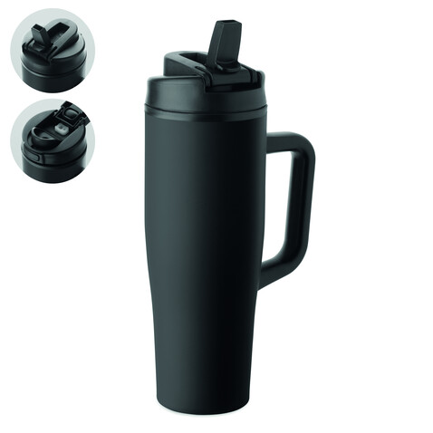 Doppelwandiger Becher 900ml - Schwarz bedrucken, Art.-Nr. MO3213-03 Doppelwandiger Becher 900ml - Schwarz bedrucken, Art.-Nr. MO3213-03