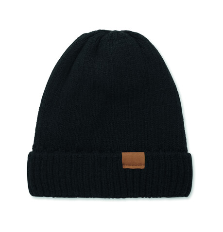 Beanie mit Bündchen - Schwarz bedrucken, Art.-Nr. MO3221-03 Beanie mit Bündchen - Schwarz bedrucken, Art.-Nr. MO3221-03