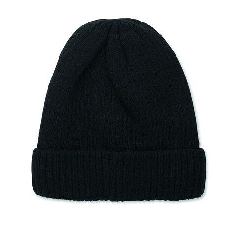 Beanie mit Bündchen - Schwarz bedrucken, Art.-Nr. MO3221-03 Beanie mit Bündchen - Schwarz bedrucken, Art.-Nr. MO3221-03