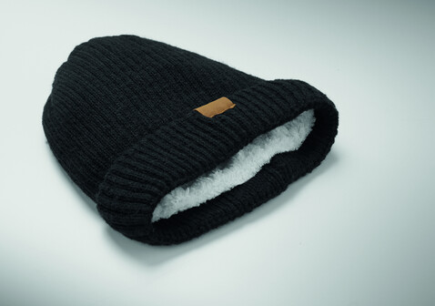 Beanie mit Bündchen - Schwarz bedrucken, Art.-Nr. MO3221-03 Beanie mit Bündchen - Schwarz bedrucken, Art.-Nr. MO3221-03