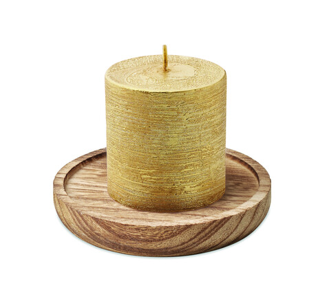 Kerze mit Halter - Golden bedrucken, Art.-Nr. MO6282-98