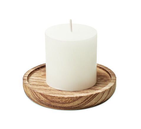 Kerze mit Halter - Holz bedrucken, Art.-Nr. MO6282-40 Kerze mit Halter - Holz bedrucken, Art.-Nr. MO6282-40