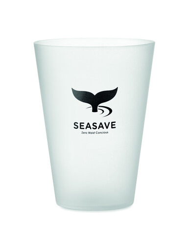 Wiederverwendbarer Becher 300ml - Transparent Weiß bedrucken, Art.-Nr. MO6375-26