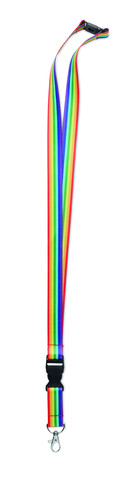 Regenbogen Lanyard RPET - Multicolour bedrucken, Art.-Nr. MO6423-99