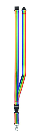 Regenbogen Lanyard RPET - Multicolour bedrucken, Art.-Nr. MO6423-99