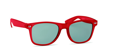 Sonnenbrille RPET - Transparent Rot bedrucken, Art.-Nr. MO6531-25