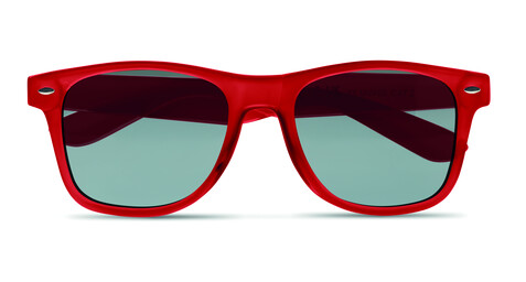Sonnenbrille RPET - Transparent Rot bedrucken, Art.-Nr. MO6531-25