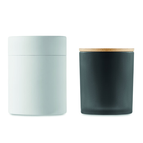 Kerze im Glas 280 g - Schwarz bedrucken, Art.-Nr. MO6621-03
