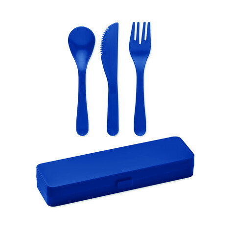 Besteck-Set PP - Blau bedrucken, Art.-Nr. MO6661-04 Besteck-Set PP - Blau bedrucken, Art.-Nr. MO6661-04