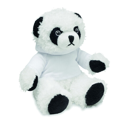 Plüsch-Panda mit Hoody - Weiß bedrucken, Art.-Nr. MO6736-06 Plüsch-Panda mit Hoody - Weiß bedrucken, Art.-Nr. MO6736-06