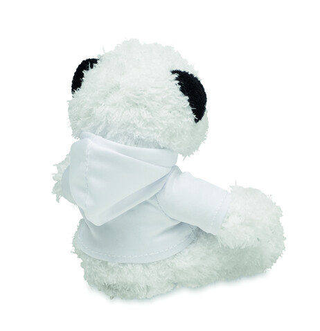 Plüsch-Panda mit Hoody - Weiß bedrucken, Art.-Nr. MO6736-06 Plüsch-Panda mit Hoody - Weiß bedrucken, Art.-Nr. MO6736-06