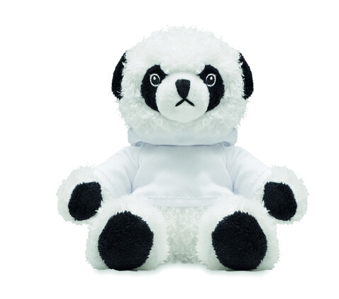 Plüsch-Panda mit Hoody - Weiß bedrucken, Art.-Nr. MO6736-06 Plüsch-Panda mit Hoody - Weiß bedrucken, Art.-Nr. MO6736-06