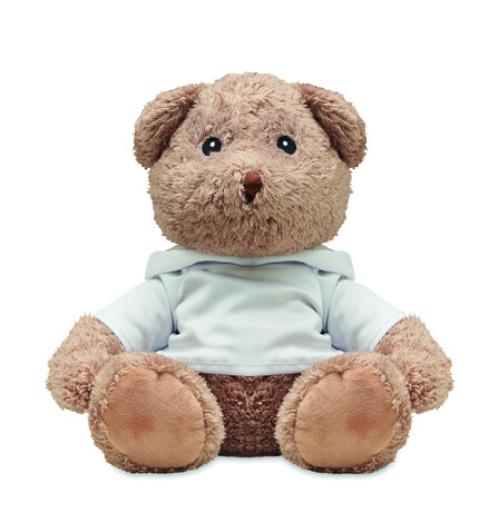 Plüsch-Bär mit Hoody - Weiß bedrucken, Art.-Nr. MO6738-06