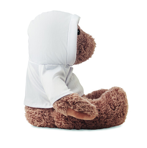 Plüsch-Bär mit Hoody - Weiß bedrucken, Art.-Nr. MO6738-06