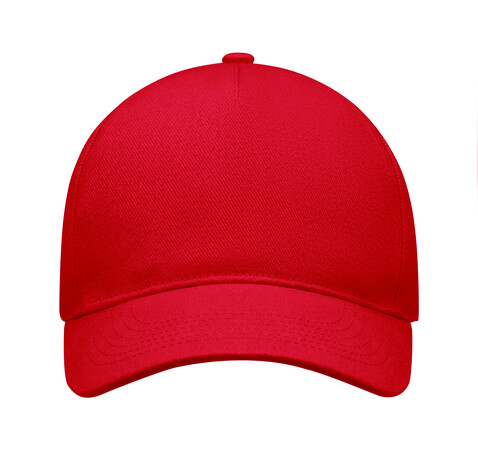 Baseball cap 5 panels 260g/m² - Rot bedrucken, Art.-Nr. MO6875-05 Baseball cap 5 panels 260g/m² - Rot bedrucken, Art.-Nr. MO6875-05