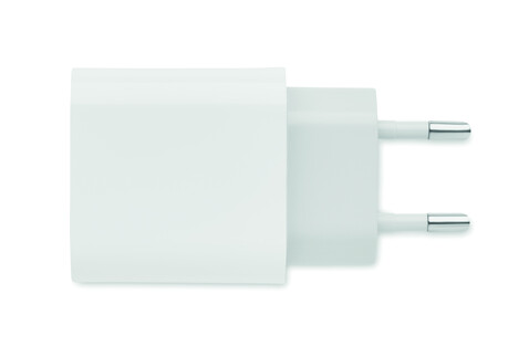 18W 2-Port USB-Ladegerät EU-Ste - Weiß bedrucken, Art.-Nr. MO6879-06 18W 2-Port USB-Ladegerät EU-Ste - Weiß bedrucken, Art.-Nr. MO6879-06