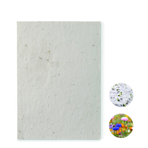 DIN A5 Wildblumen-Samenpapier - Weiß bedrucken, Art.-Nr. MO6915-06