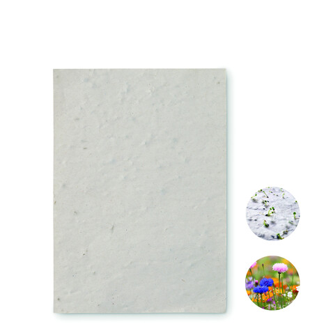 DIN A6 Wildblumen-Samenpapier - Weiß bedrucken, Art.-Nr. MO6916-06