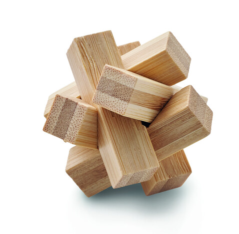 Holzpuzzle/Gehirnjogging Bambus - Holz bedrucken, Art.-Nr. MO6987-40