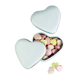 Herzdose mit Bonbons - Weiß bedrucken, Art.-Nr. MO7234-06
