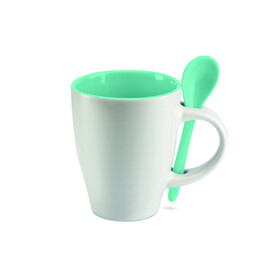Becher mit Löffel - Blau bedrucken, Art.-Nr. MO7344-04