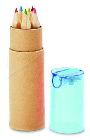Buntstifte-Set - Transparent Blau bedrucken, Art.-Nr. MO8580-23 Buntstifte-Set - Transparent Blau bedrucken, Art.-Nr. MO8580-23