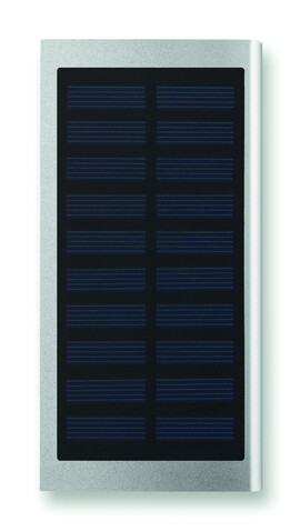 Solar Powerbank 8000 mAh - Mattsilber bedrucken, Art.-Nr. MO9051-16 Solar Powerbank 8000 mAh - Mattsilber bedrucken, Art.-Nr. MO9051-16