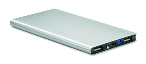 Solar Powerbank 8000 mAh - Mattsilber bedrucken, Art.-Nr. MO9051-16 Solar Powerbank 8000 mAh - Mattsilber bedrucken, Art.-Nr. MO9051-16