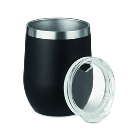Doppelwandiger Trinkbecher - Schwarz bedrucken, Art.-Nr. MO9597-03