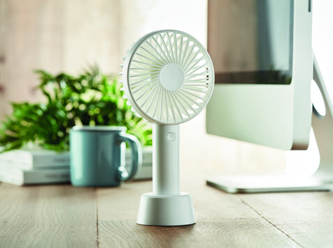 USB-Tischventilator - Weiß bedrucken, Art.-Nr. MO9599-06